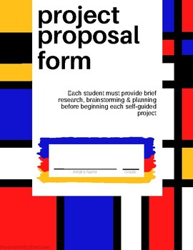 Preview of Art Project Proposal Form - Free Choice Project - TAB Teaching