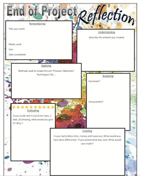 Preview of Art Project Reflection sheet