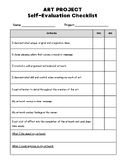 Art Project Self-Evaluation Checklist (EDITABLE)