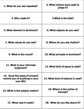 critical thinking questions in art