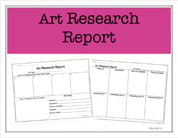 Preview of Art Research Report