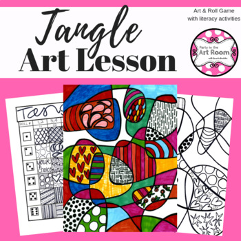 Preview of Art Lesson: Tangle | Sub Plans, Early Finishers, No Prep