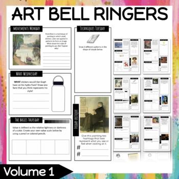 Preview of Art Room Bell Ringers | 85 Prompts | Volume 1
