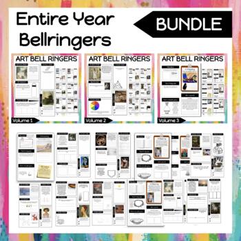 Preview of Art Room Bell Ringers | ENTIRE YEAR BUNDLE | Vol. 1-3