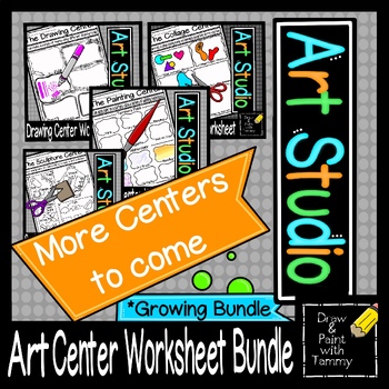 Preview of Art Room Centers Bundle Choice Studio Art Worksheet Art Sub Lesson
