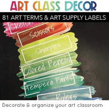 Preview of ART Supply Labels and Art Vocabulary
