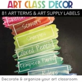 ART Supply Labels and Art Vocabulary