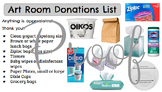 Art Room Donation List