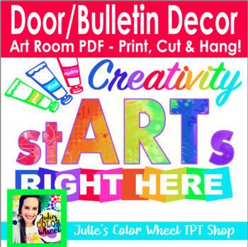 Art Room Door/Bulletin Board Creativity stARTs here Decor Decorations