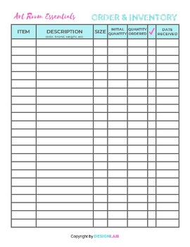 Printable Craft Show Inventory Sheets