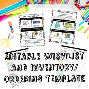 Preview of Art Room Inventory/Ordering Template and Art Room Wish List Bundle