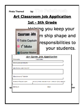 Preview of Art Room Job Application