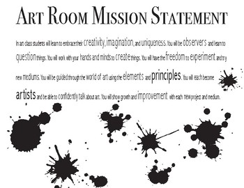 Preview of Art Room Mission Statement Poster