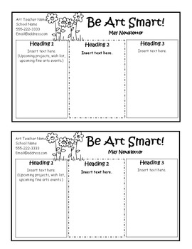 Preview of Art Room Monthly Newsletters