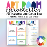 Art Cart or Art Room Newsletter PDF with Google Slides Link