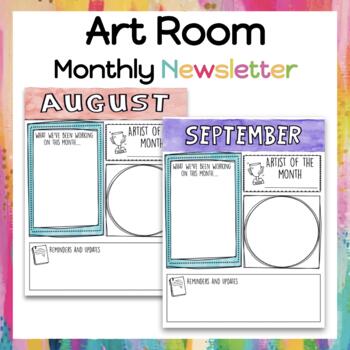 Preview of Art Room Newsletter (EDITABLE)