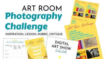 Preview of Art Room Photo Challenge - Lesson Plan, Rubric, Activity, Printables (Editable)