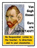 Art Room Rules Poster - Listening Ears