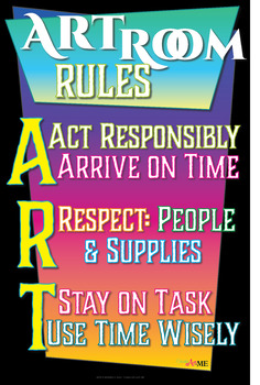 Preview of Art Room Rules Printable Sign
