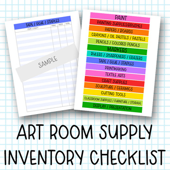 Preview of Art Room Supply Inventory Checklist