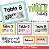 Art Room Table Labels - Two Ways!