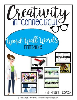 Preview of Art Room Word Wall Words