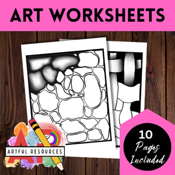 Preview of Art Room Worksheets | Practice Worksheets | Blending, Shading, Drawing