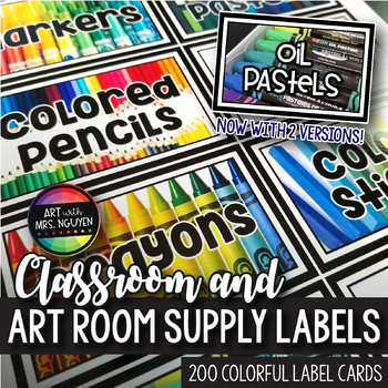Preview of Classroom Art Supply Labels (Blank Template Included)