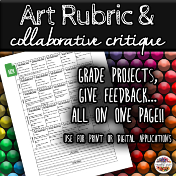 Preview of Art Rubric & Collaborative Critique (Google Sheets)