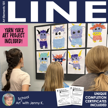 Preview of Art School with Jenny K. | Art Elements 101 Unit 1: LINE | Great Sub Plan!