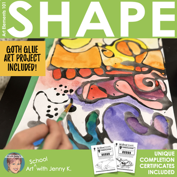 Preview of Art School with Jenny K. | Art Elements 101 Unit 2: SHAPE | Great Sub Plans