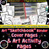 Middle School Art Binder Activities! Cover Page Worksheets
