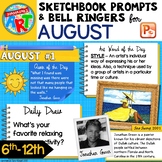 Art Sketchbook Prompts and Bell Ringers- AUGUST