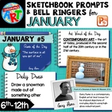 Art Sketchbook Prompts and Bell Ringers- JANUARY