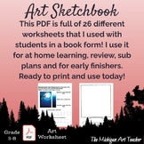 Art Sketchbook - A Packet Of Art Activities - Art Sub Plans
