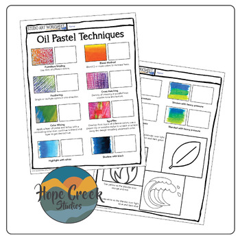 Preview of Art Skill Drawing Technique Oil Pastel Worksheet Activity Lesson Bell Ringer