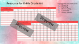 Art Skills Tracking Sheet - K-4 Art - Data Collection Tool
