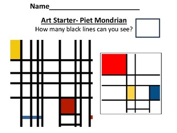 Art Starter activity- Piet Mondrian. by KathrynKArt | TPT