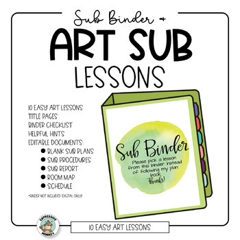Preview of Art Sub Binder • Elementary Art Sub Lesson Plans • For Emergency Substitutes