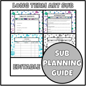 12 Art Sub Lessons with Editable Binder – A Space to Create Art