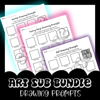 Preview of Art Sub Bundle - A Year’s Worth of Drawing Prompts!