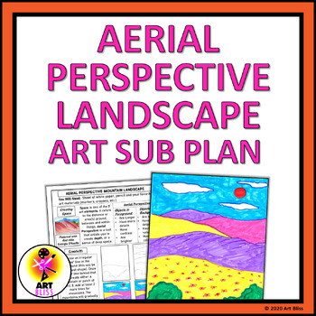 Preview of Elementary Art Sub Plan Lesson - Aerial Perspective Landscape, depth