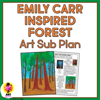 Preview of Elementary Art Sub Plan Lesson - Emily Carr Forest Landscape