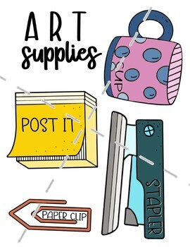 Preview of 70 Art Supplies Clipart