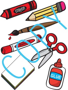 Preview of Art Supplies Clipart - Art & Classroom Illustrations (classroom organization)