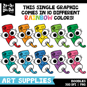 Art Supplies Doodles Clipart Set {Zip-A-Dee-Doo-Dah Designs}