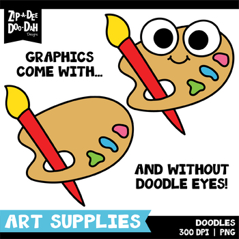 Art Supplies Doodles Clipart Set {Zip-A-Dee-Doo-Dah Designs}