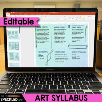 Preview of Art Syllabus. 100% Editable with sample text for Art 1 included.