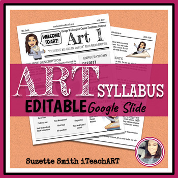 Preview of Art Syllabus Editable (High school or Middle school)