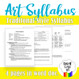 Art Syllabus for 5th and 6th Grade, Editable, Word doc.